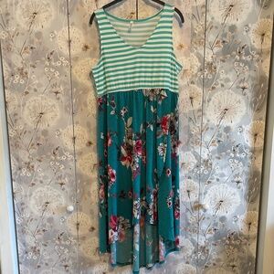 Emerald Tulip Hem high/low dress